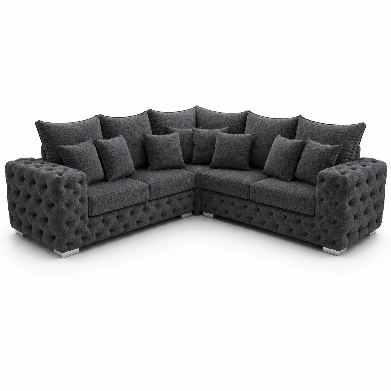 Ashton 5 Seater Corner Naples & Kinsington Dark Grey Sofa