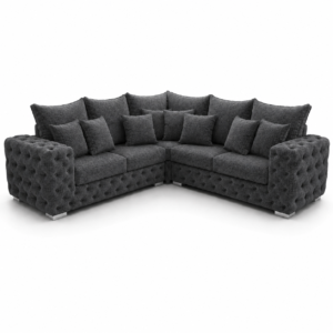 Ashton 5 Seater Corner L-Shape Chenille Dark Grey Sofa