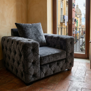 ASHTON 1 Seater Naples & Kinsington Dark Grey Sofa