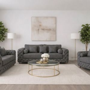 ASHTON 3+2+1 Seater Naples & Kinsington Dark Grey Sofa Set