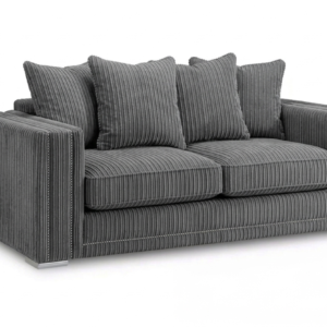 Ruby Alaska 3 Seater Jumbo Cord Dark Grey Sofa | Grand Family Comfort