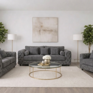 ASHTON 3+2+1 Seater Jumbo Cord Dark Grey Sofa Set