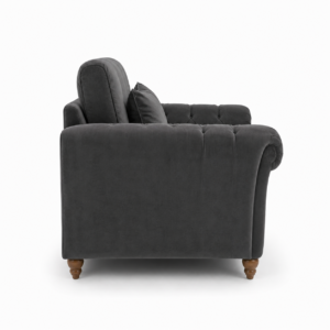 NICOLE 1 Seater Chenille Dark Grey Sofa 2