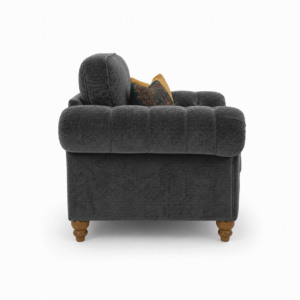 NICOLE 1 Seater Crush Velvet Dark Grey Sofa 2