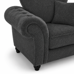 NICOLE 1 Seater Naples & Kensington Dark Grey Sofa 3