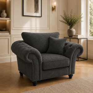 NICOLE 1 Seater Naples & Kensington Dark Grey Sofa 4