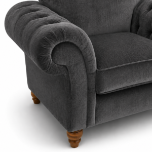 NICOLE 1 Seater Plush Velvet Dark Grey Sofa 3