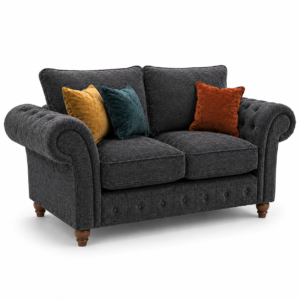 NICOLE 2 Seater Chenille Dark Grey Sofa