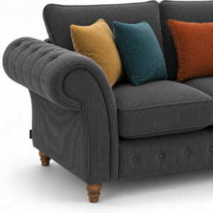 NICOLE 2 Seater Jumbo Cord Dark Grey Sofa 3
