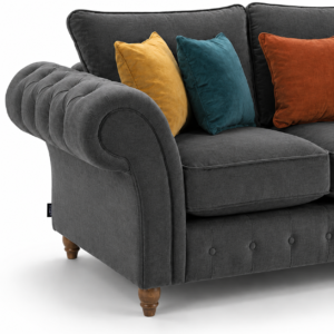 NICOLE 2 Seater Naples & Kensington Dark Grey Sofa 3
