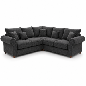 NICOLE 5 Seater Corner Chenille Dark Grey Sofa