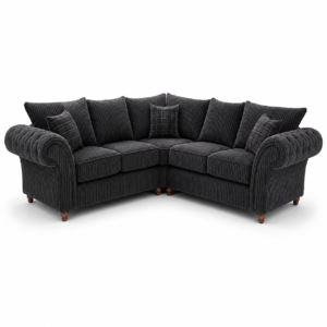 NICOLE 5 Seater Corner Jumbo Cord Dark Grey Sofa 