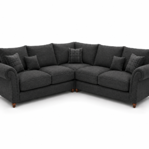 NICOLE 5 Seater Corner Naples & Kensington Dark Grey Sofa