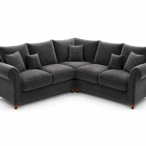 NICOLE 5 Seater Corner Plush Velvet Dark Grey Sofa