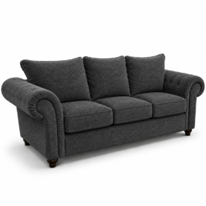 Nicole 3 Seater Chenille Dark Grey Sofa