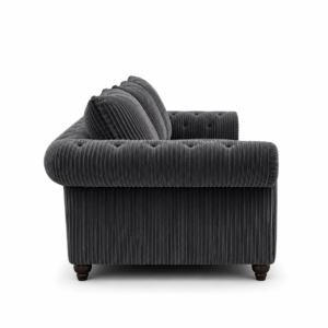 Nicole 3 Seater Jumbo Cord Dark Grey Sofa 2