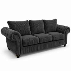 Nicole 3 Seater Jumbo Cord Dark Grey Sofa