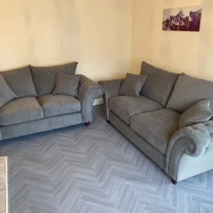 NICOLE 2 Seater Chenille Dark Grey Sofa