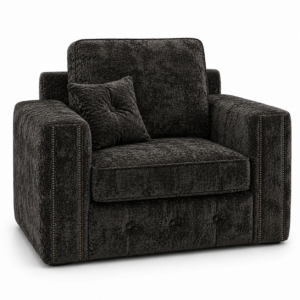 Ruby Alaska 1 Seater Crush Velvet Dark Grey Sofa 1