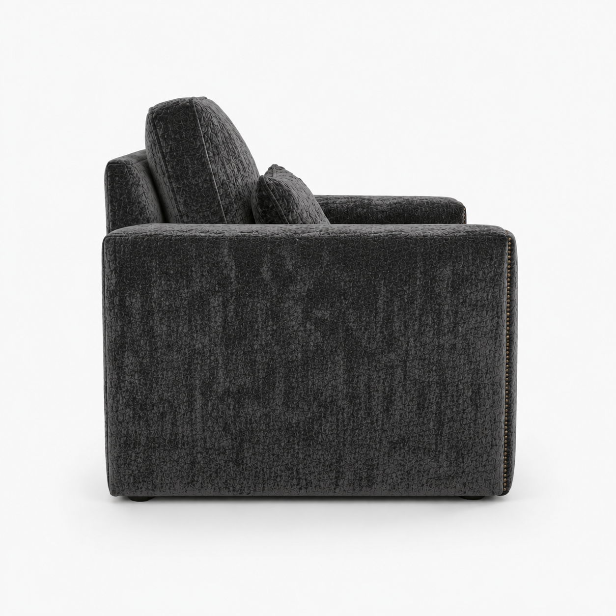 Ruby Alaska 1 Seater Crush Velvet Dark Grey Sofa 2