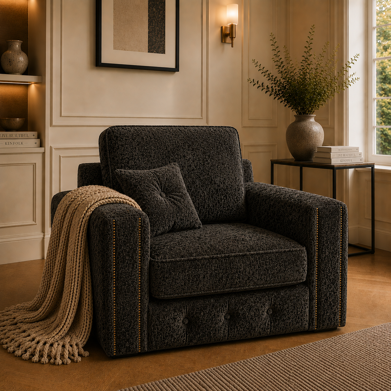 Ruby Alaska 1 Seater Crush Velvet Dark Grey Sofa 5 Ruby Alaska 1 Seater Crush Velvet Dark Grey Sofa 5