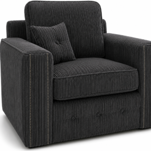 Ruby Alaska 1 Seater Jumbo Cord Dark Grey Sofa 3