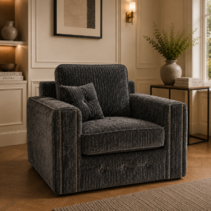 Ruby Alaska 1 Seater Jumbo Cord Dark Grey Sofa 4