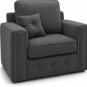 Ruby Alaska 1 Seater Naples & Kensington Dark Grey Sofa 3