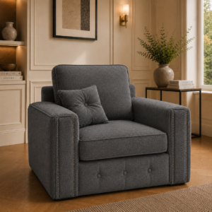 Ruby Alaska 1 Seater Naples & Kensington Dark Grey Sofa 4