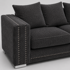 Ruby Alaska 2 Seater Chenille Dark Grey Sofa 3