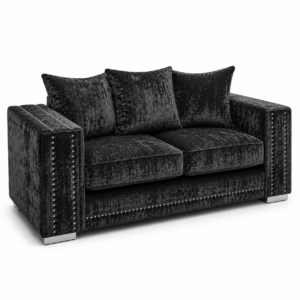 Ruby Alaska 2 Seater Crush Velvet Dark Grey Sofa