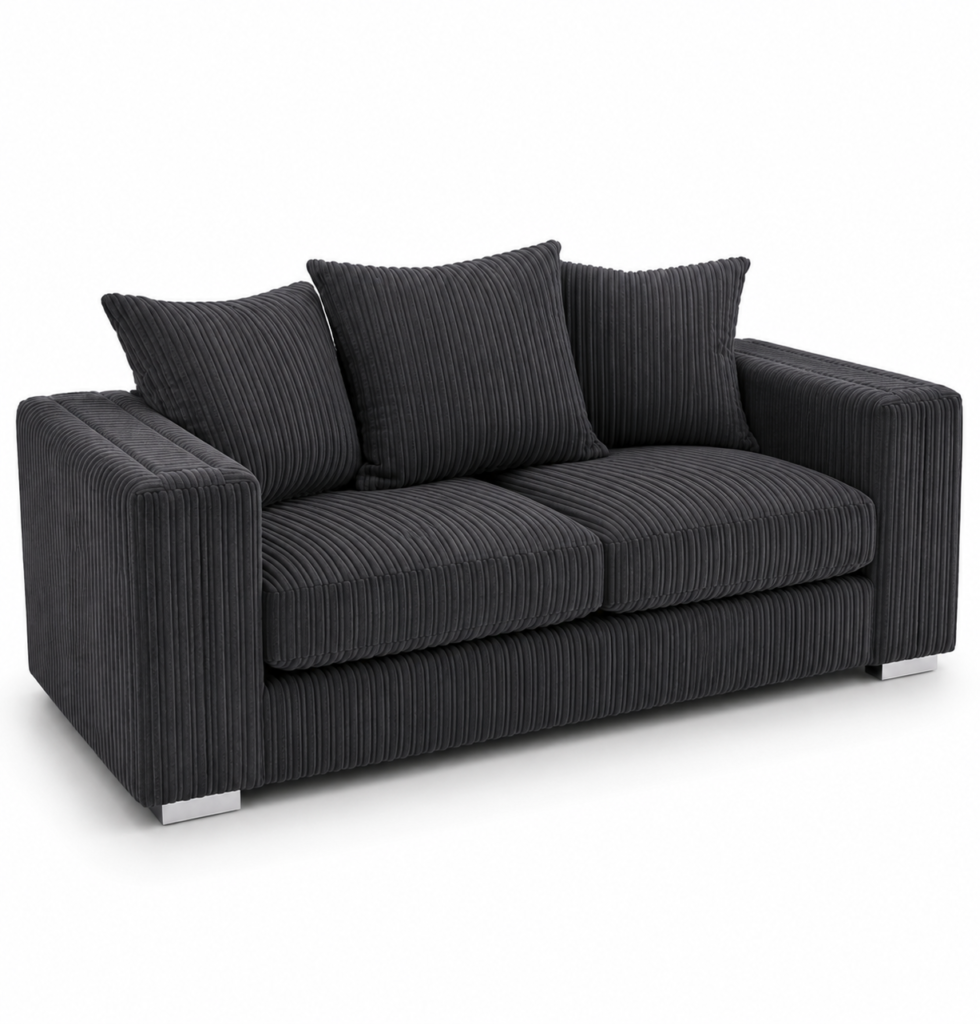 Ruby Alaska 2 Seater Jumbo Cord Dark Grey Sofa