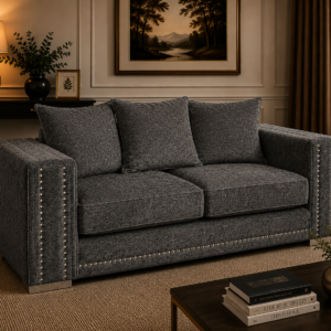 Ruby Alaska 2 Seater Naples & Kensington Dark Grey Sofa 4