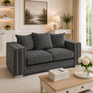 Ruby Alaska 2 Seater Naples & Kensington Dark Grey Sofa 5