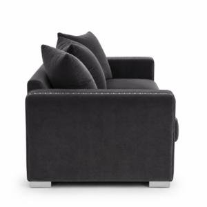 Ruby Alaska 2 Seater Plush Velvet Dark Grey Sofa 2