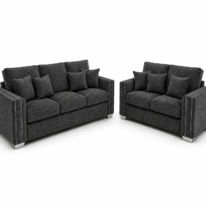 Ruby Alaska 3+2 Seater Chenille Dark Grey Sofa