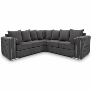 Ruby Alaska 5 Seater Corner Jumbo Cord Dark Grey Sofa