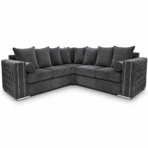 Ruby Alaska 5 Seater Corner Naples & Kensington Dark Grey Sofa