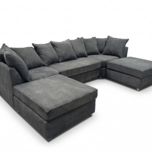 Bishop U-Shape 1 Seater Jumbo Cord Dark Grey Sofa