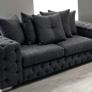 ASHTON 3 Seater Jumbo Cord Dark Grey Sofa