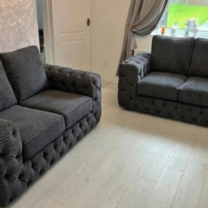 ASHTON 3+2 Seater Jumbo Cord Dark Grey Sofa Set
