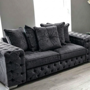 ASHTON 3 Seater Naples & Kinsington Dark Grey Sofa
