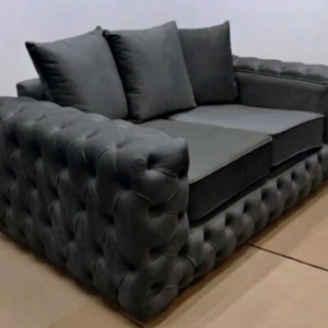ASHTON 2 Seater Plush Velvet Dark Grey Sofa