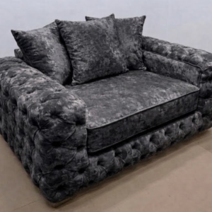 ASHTON 1 Seater Crush Velvet Dark Grey Sofa