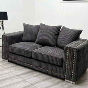 Ruby Alaska 2 Seater Jumbo Cord Dark Grey Sofa | Compact Chunky Comfort