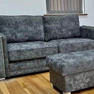 NICOLE 2 Seater Jumbo Cord Dark Grey Sofa