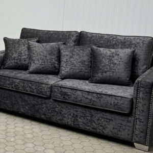 Ruby Alaska 2 Seater Crush Velvet Dark Grey Sofa | Glamorous Boutique Seating