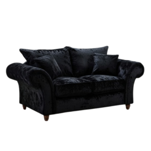 NICOLE 2 Seater Crush Velvet Dark Grey Sofa | Glamorous Shimmer Loveseat