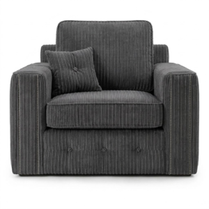 Ruby Alaska 1 Seater Jumbo Cord Dark Grey Sofa | Ultimate Cosy Armchair