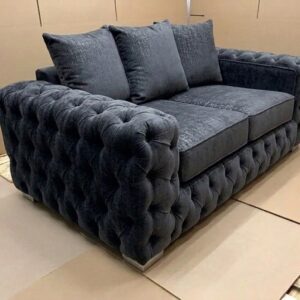 ASHTON 2 Seater Chenille Dark Grey Sofa